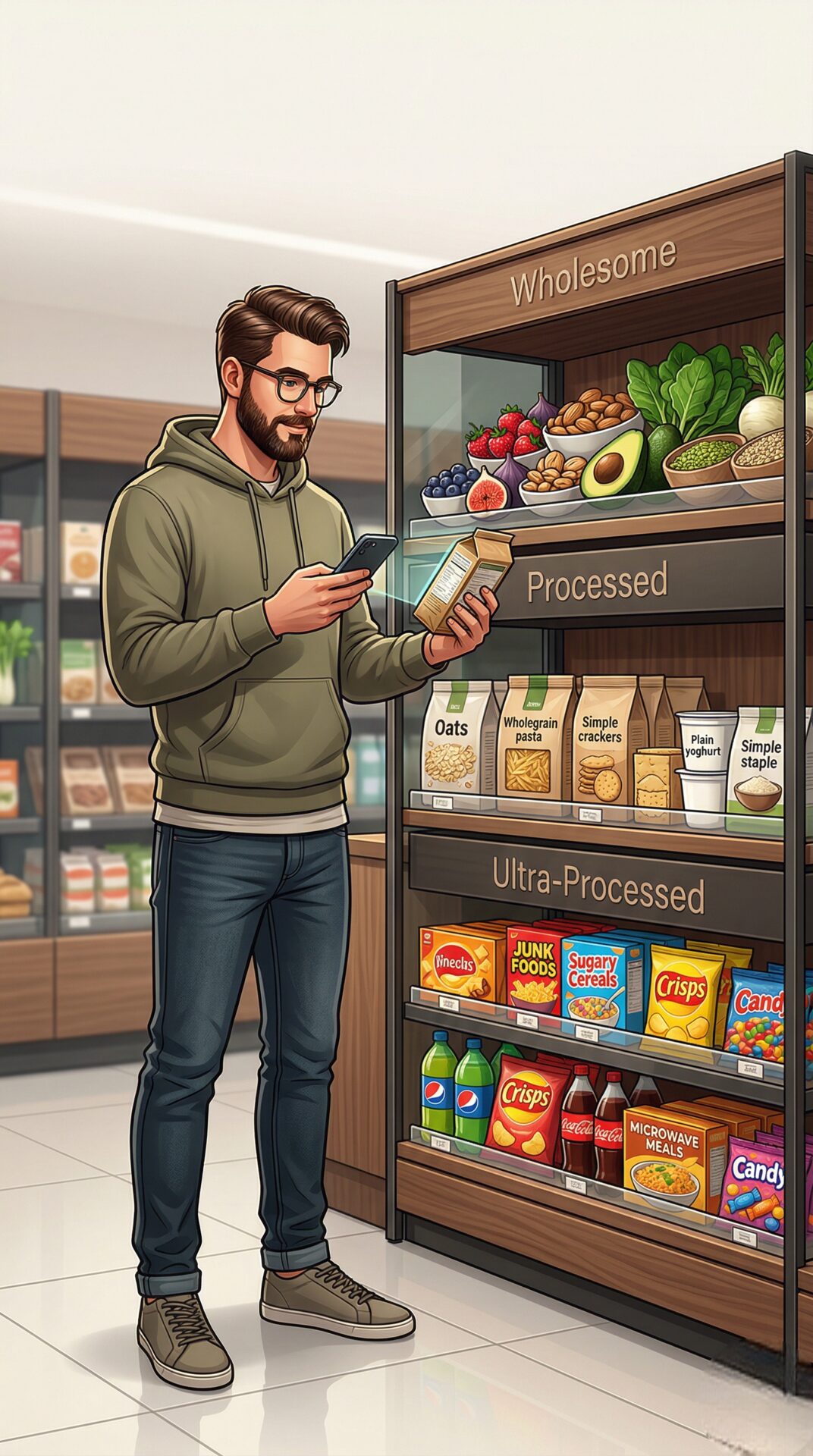 Scanning a food product barcode with My Food Compass